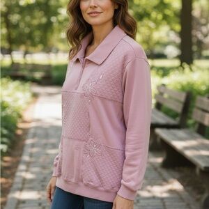 Alfred Dunner Pink Quilted Top